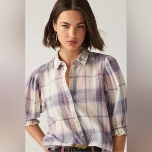 ba&sh Celeste checkered Cotton button down Shirt